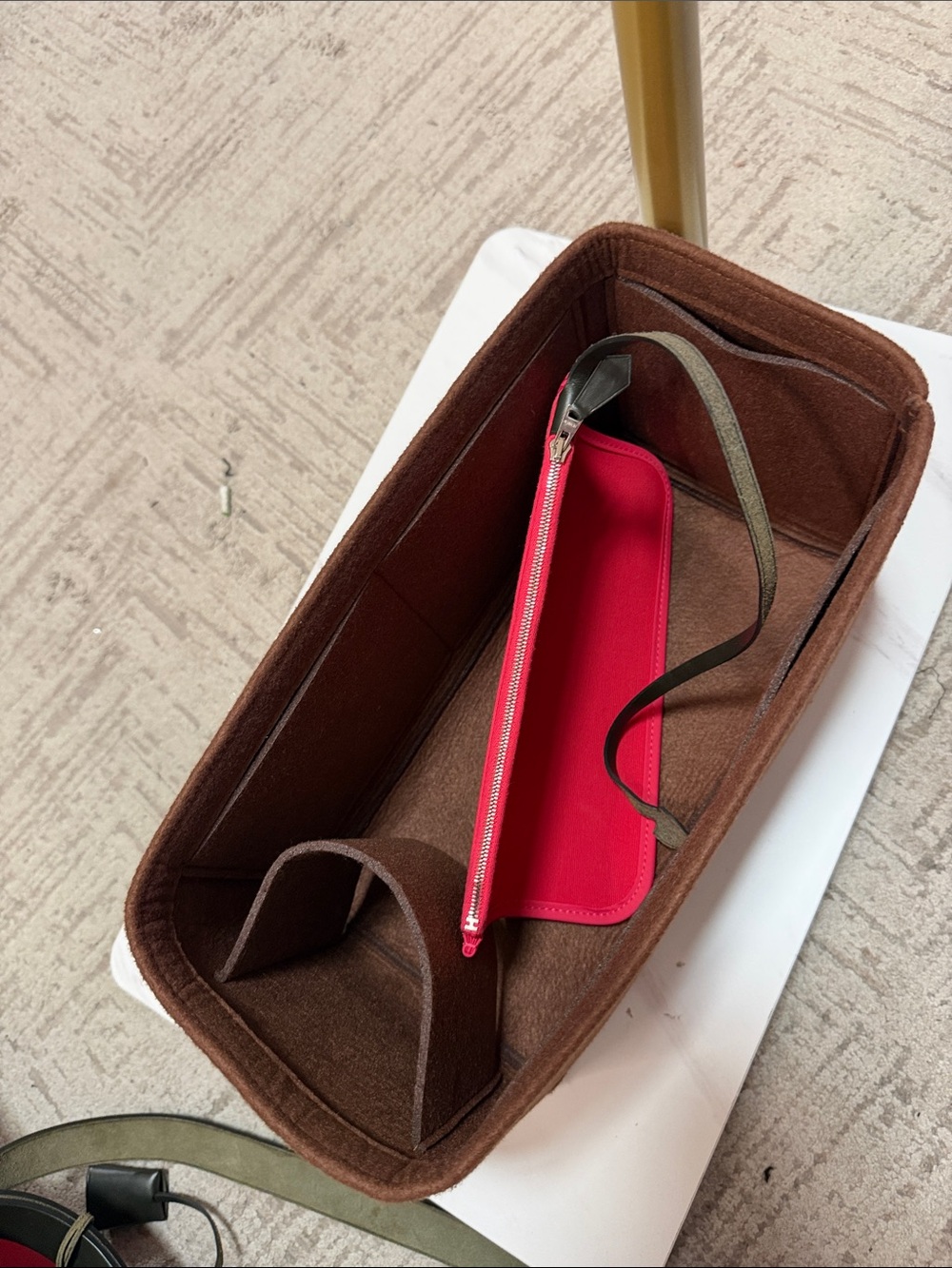 Hermes Herbag 39 in Rose Extreme Canvas with Pouchette - Picture 9 of 12